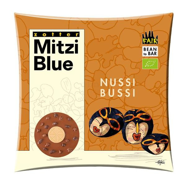 Produktfoto zu Schokolade Mitzi Blue Nussi Bussi