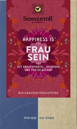 Produktfoto zu Kräuter-Früchtetee Happiness is Frau sein