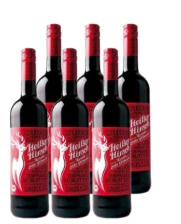 Produktfoto zu Glühwein Heißer Hirsch rot 6x0,75l